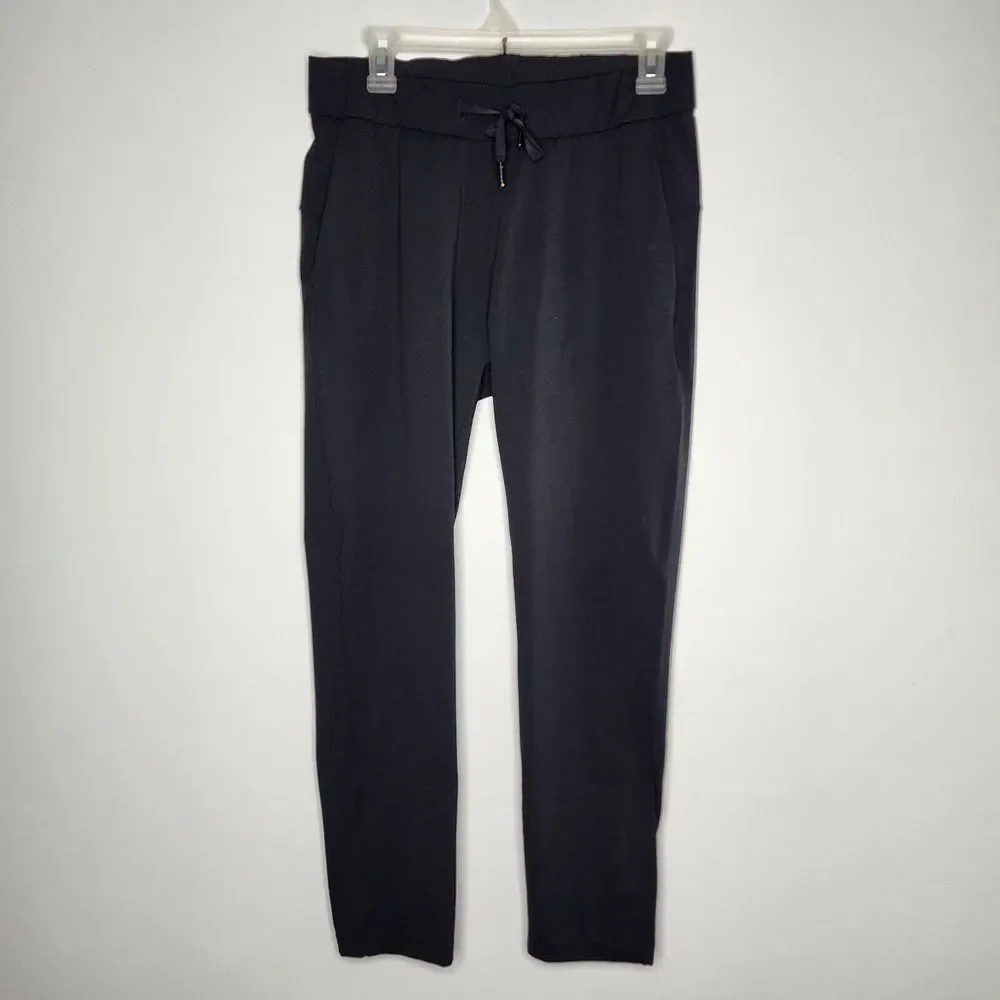 Lululemon On The Fly Pants Women‎ 6 Black Gym Yoga Ankle Stretch